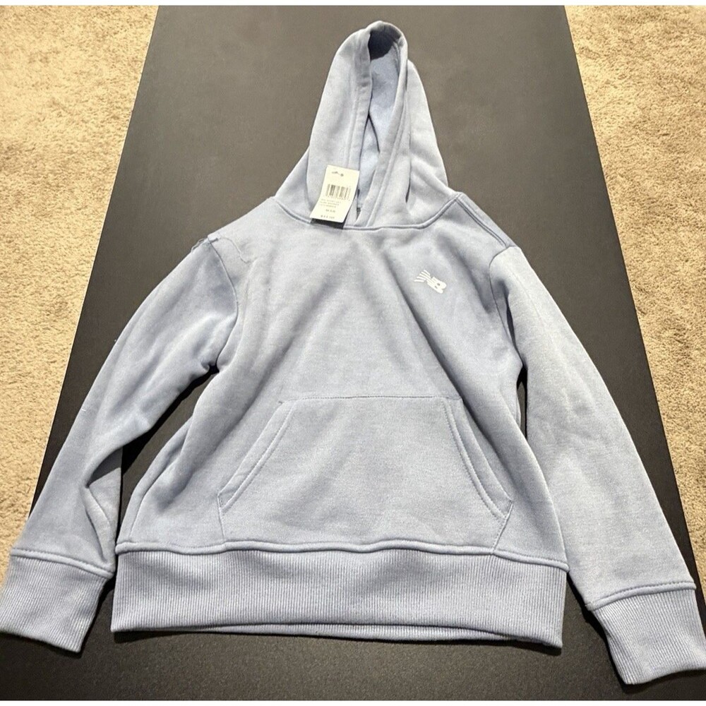 New Balance Kids Pullover Hoodie Dusty Shore Blue Size 5/6 NWT Fleece Sweatshirt